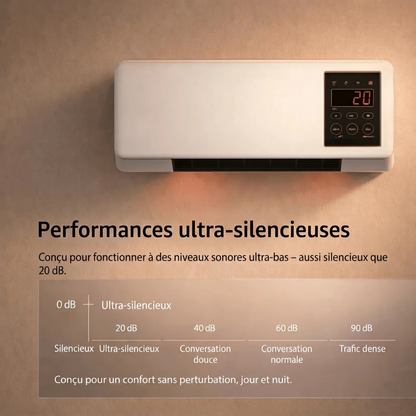 Climatiseur Mural Mobile 4-en-1 – Froid, Chaud, Ventilation & Déshumidification | Silencieux, Minuterie, LCD