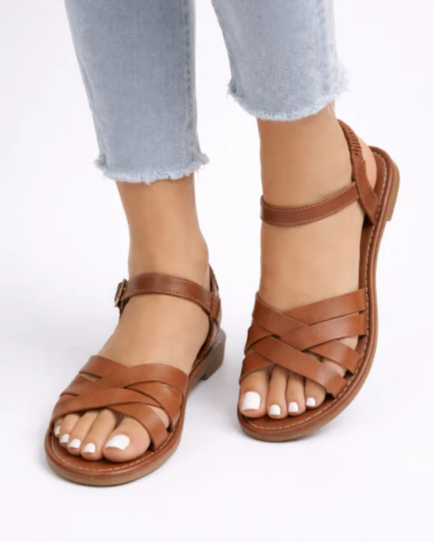 Sandales Plates Femme – Brides Croisées Réglables & Légèreté, Confort Estival