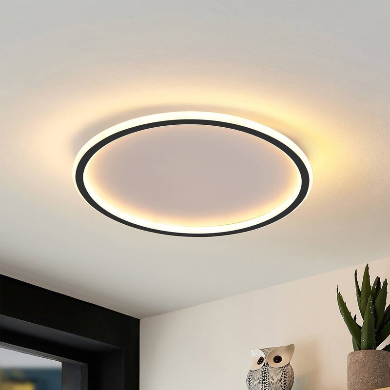 Plafonnier rond noir 40 cm