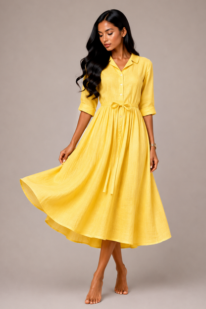 Robe Maxi Femme en Coton Léger – Coupe Relax Respirante, Grande Taille