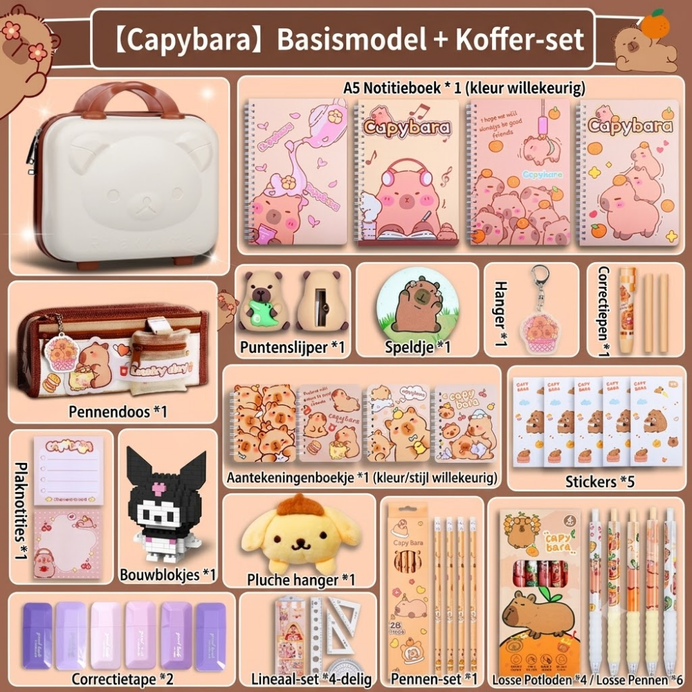 Coffret étude capybara deluxe 1 avec valise à roulettes