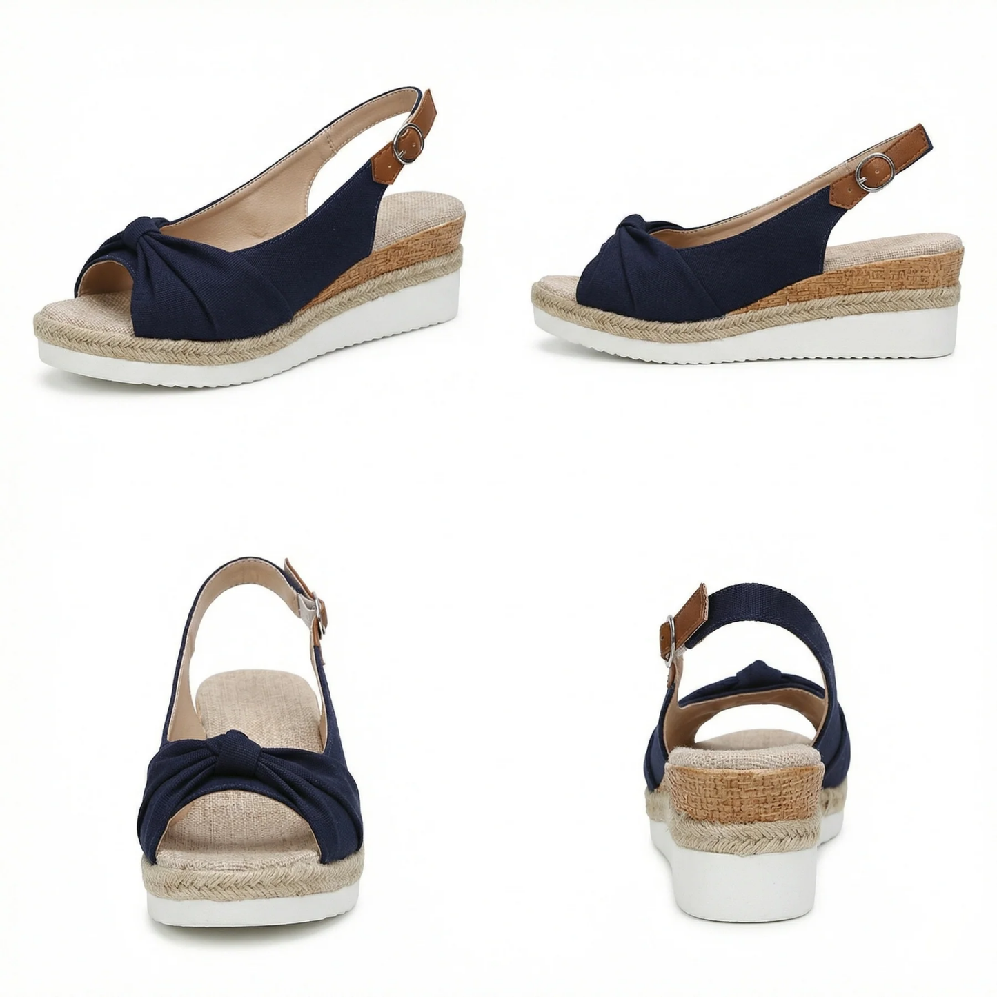 Sandales Ergonomiques Compensées Bride Ajustable | Confort Orthopédique Femme