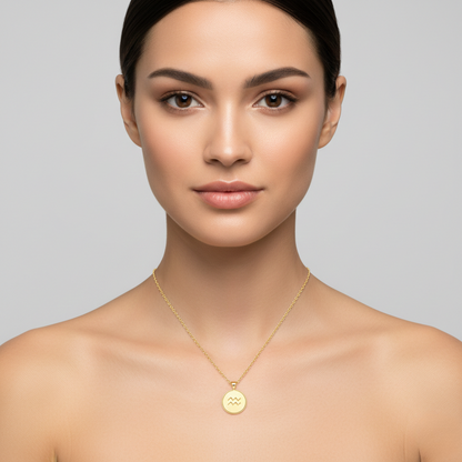 Collier femme signe Verseau, porté
