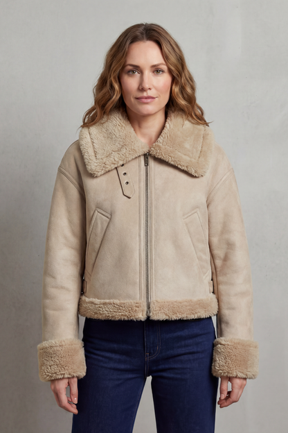 Veste aviateur polaire réversible abricot, vue arrière