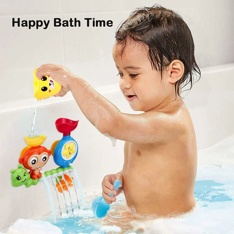 Figurines de bain singe et chenille fixées par ventouse