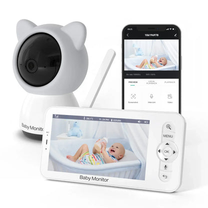 Babyphone WiFi HD avec écran 5 pouces, vue principale du produit