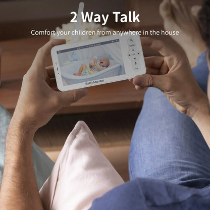 Babyphone avec fonction audio bidirectionnelle en cours d'utilisation