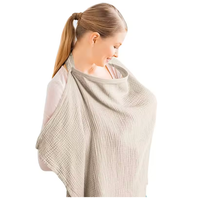 Voile d'allaitement en coton respirant en cours d'utilisation