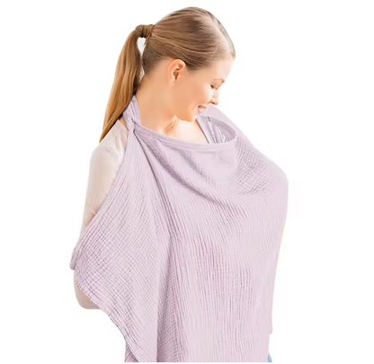 Voile d'allaitement en coton respirant, coloris violet