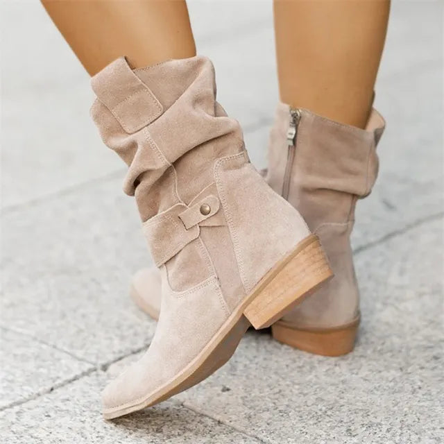 Bottines femme suédine Beige