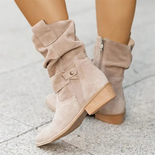Bottines femme suédine Beige
