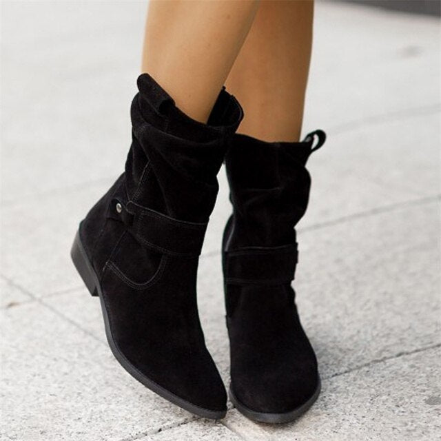 Bottines femme suédine Noir