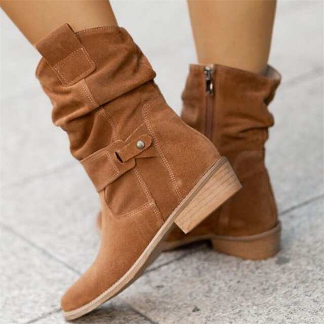 Bottines femme suédine Marron