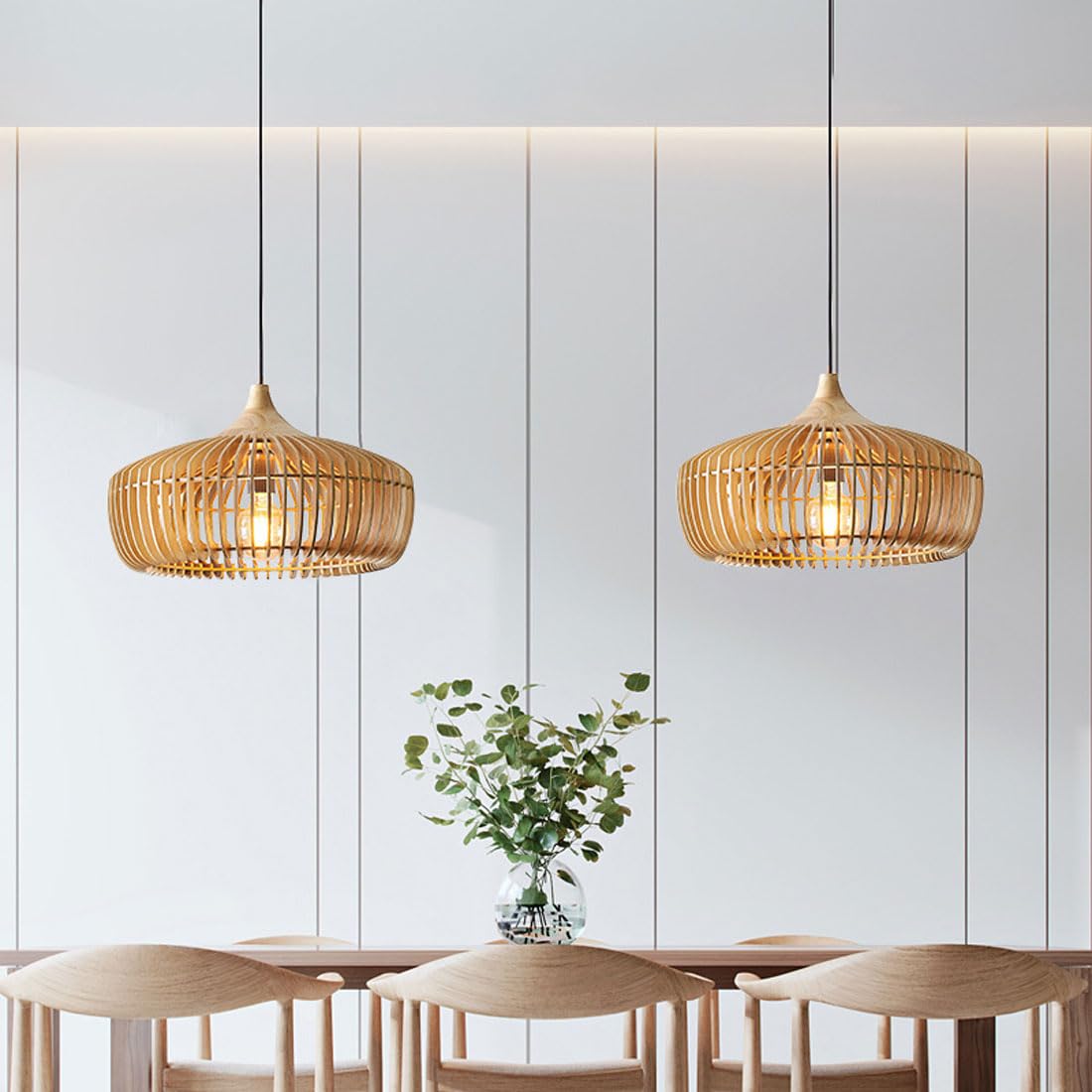 Suspension bois nordique japonais naturel