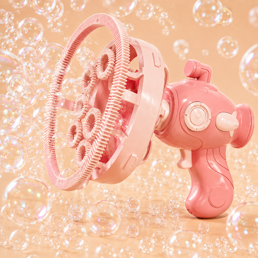 Pistolet à bulles électrique enfant en rose