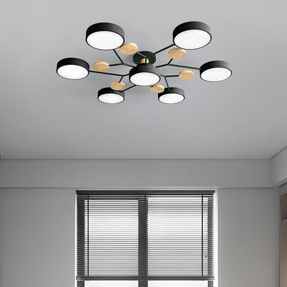 Suspension LED circulaire ambiance salon