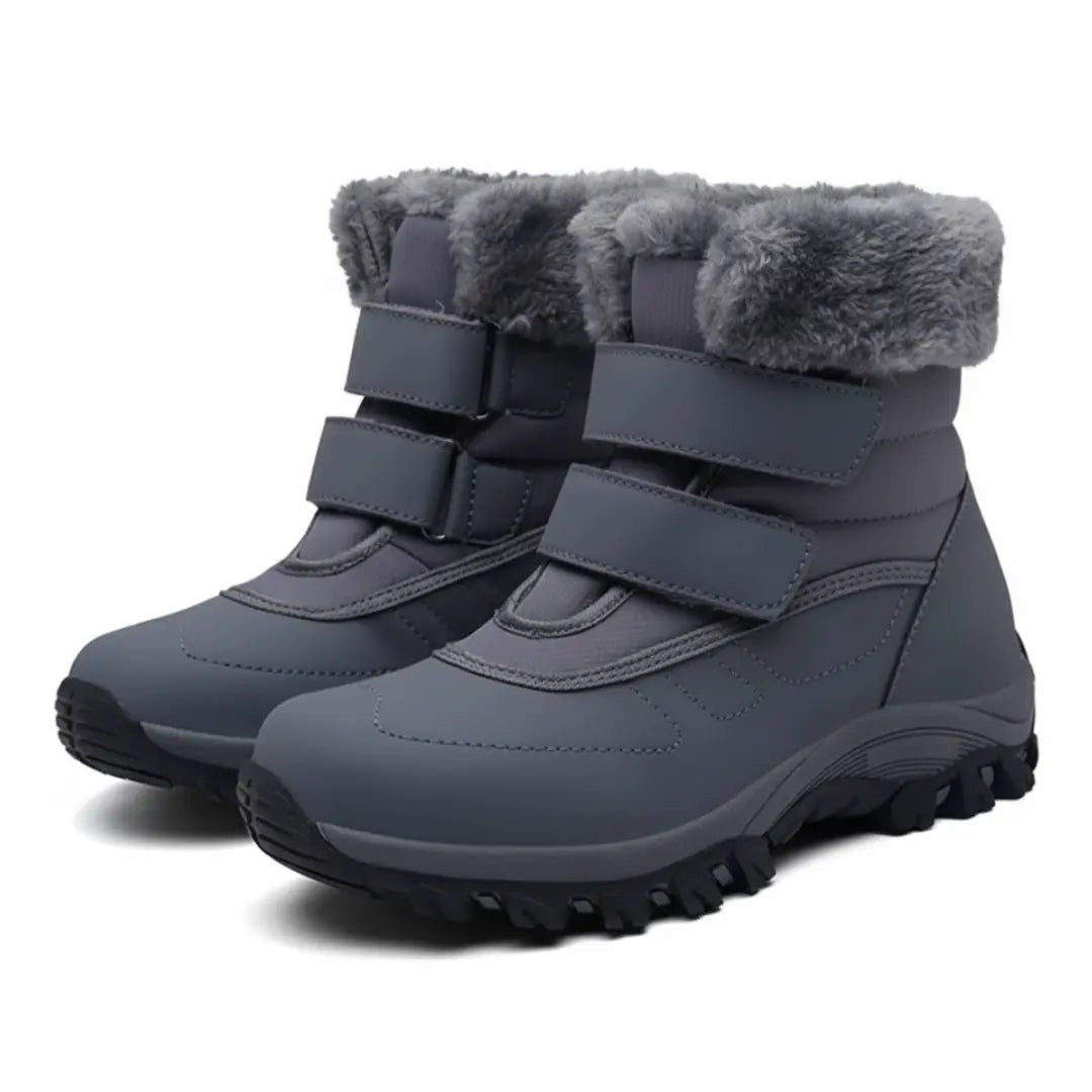 Bottines de neige femme étanches grises