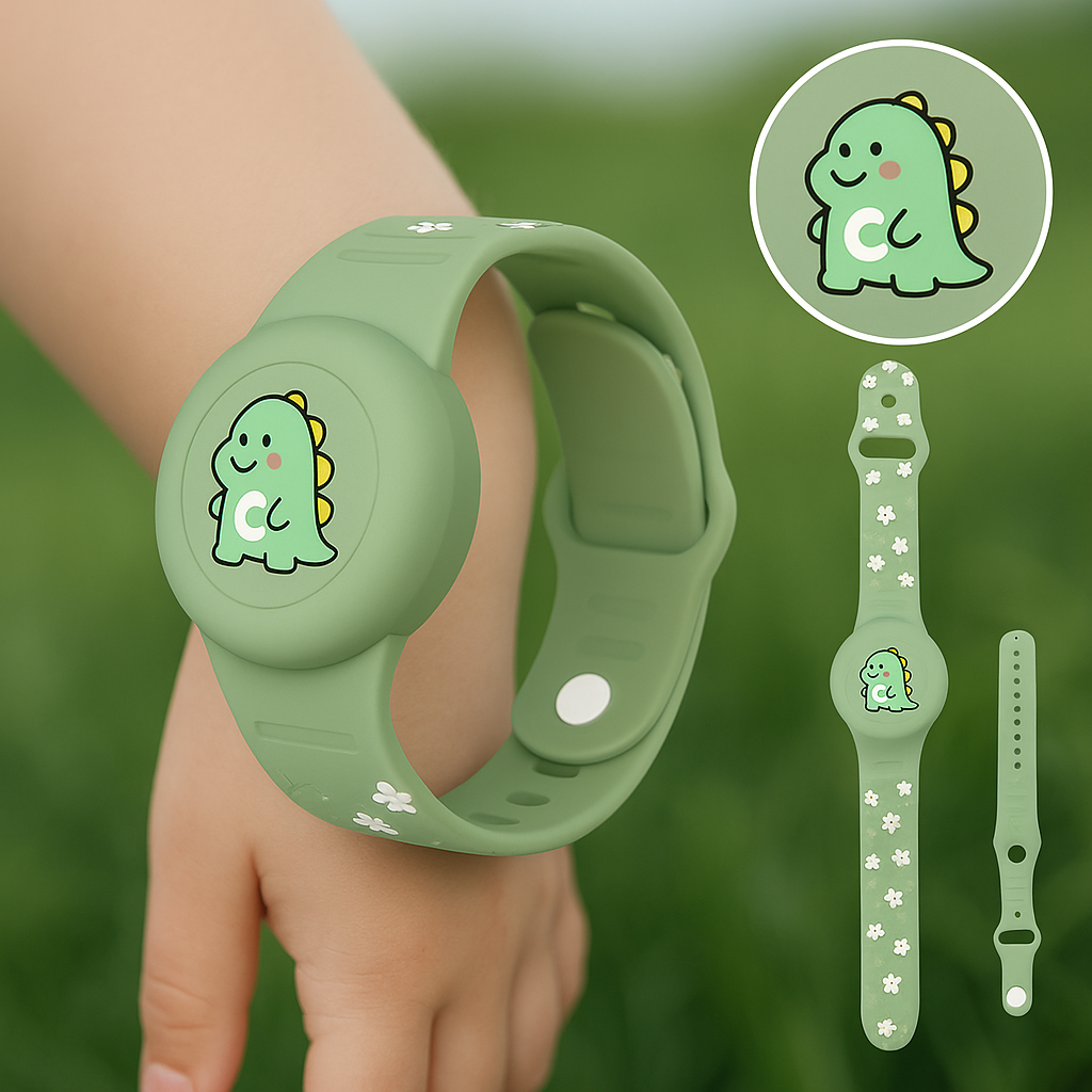 Enfant portant le bracelet pour AirTag au poignet