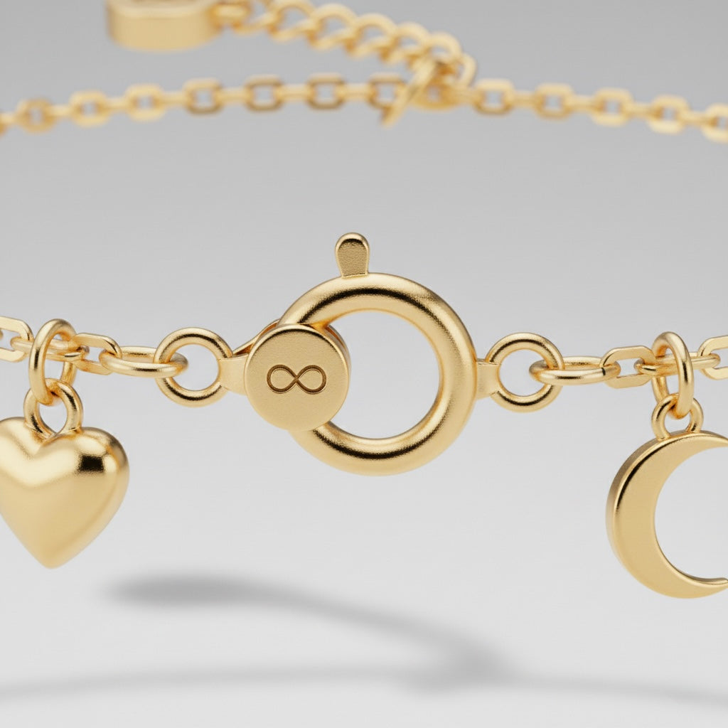 Pulsera con dijes de oro