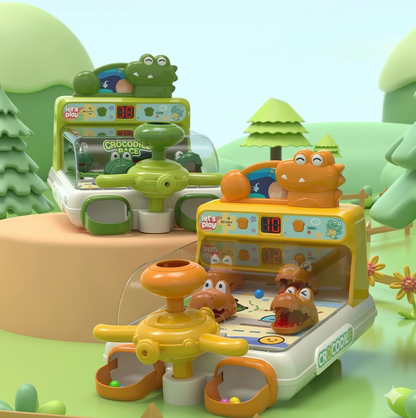 Flipper crocodile, vue du dessus montrant le plateau de jeu