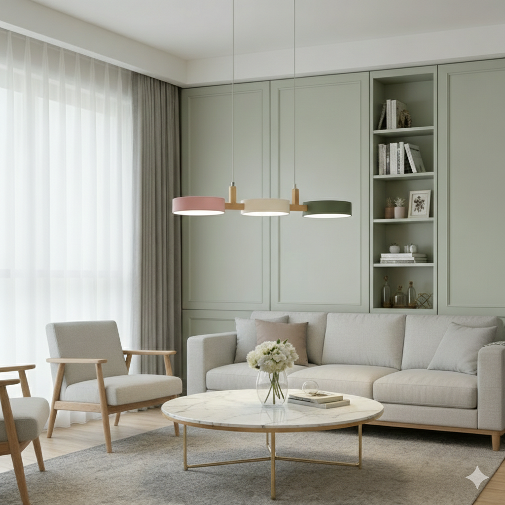 Suspension nordique rose-blanc-vert