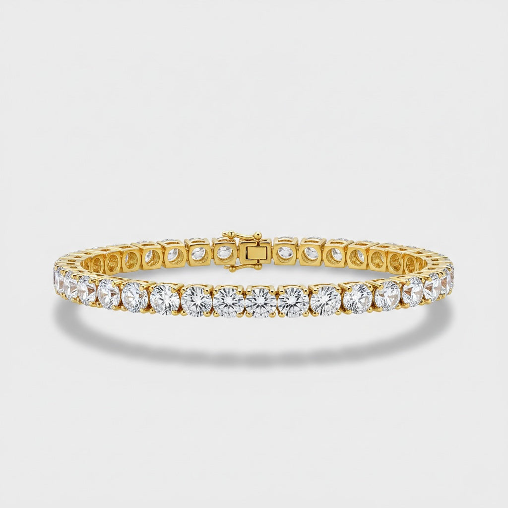 bracelet tennis zircons argentés, vue portée poignet