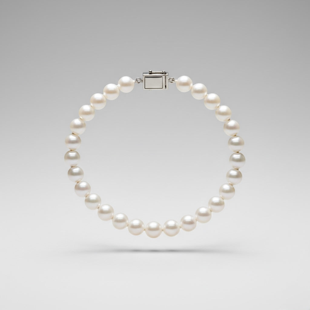 Collier femme effet perlé nacré, vue de face