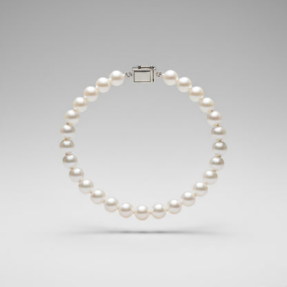 Collier femme effet perlé nacré, vue de face