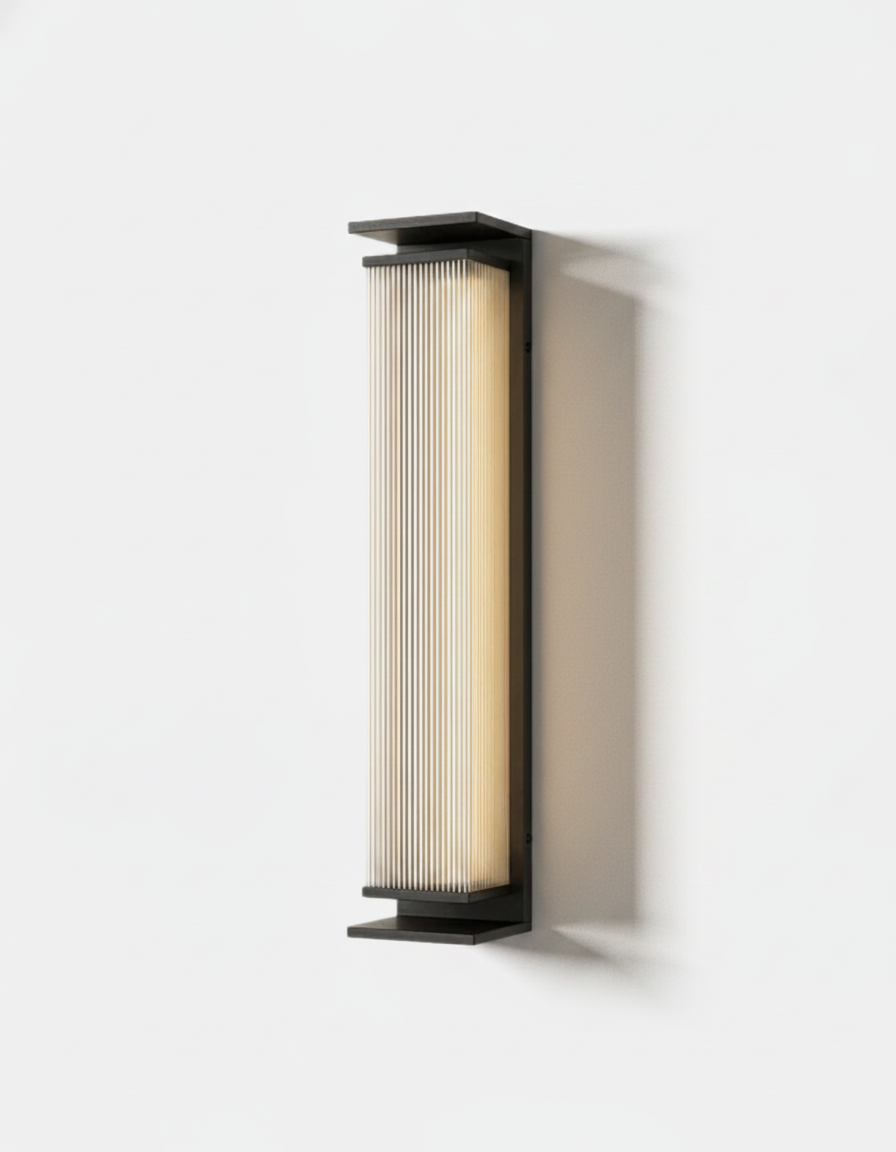 Applique murale extérieure XEDA colonne 75 cm en verre cannelé