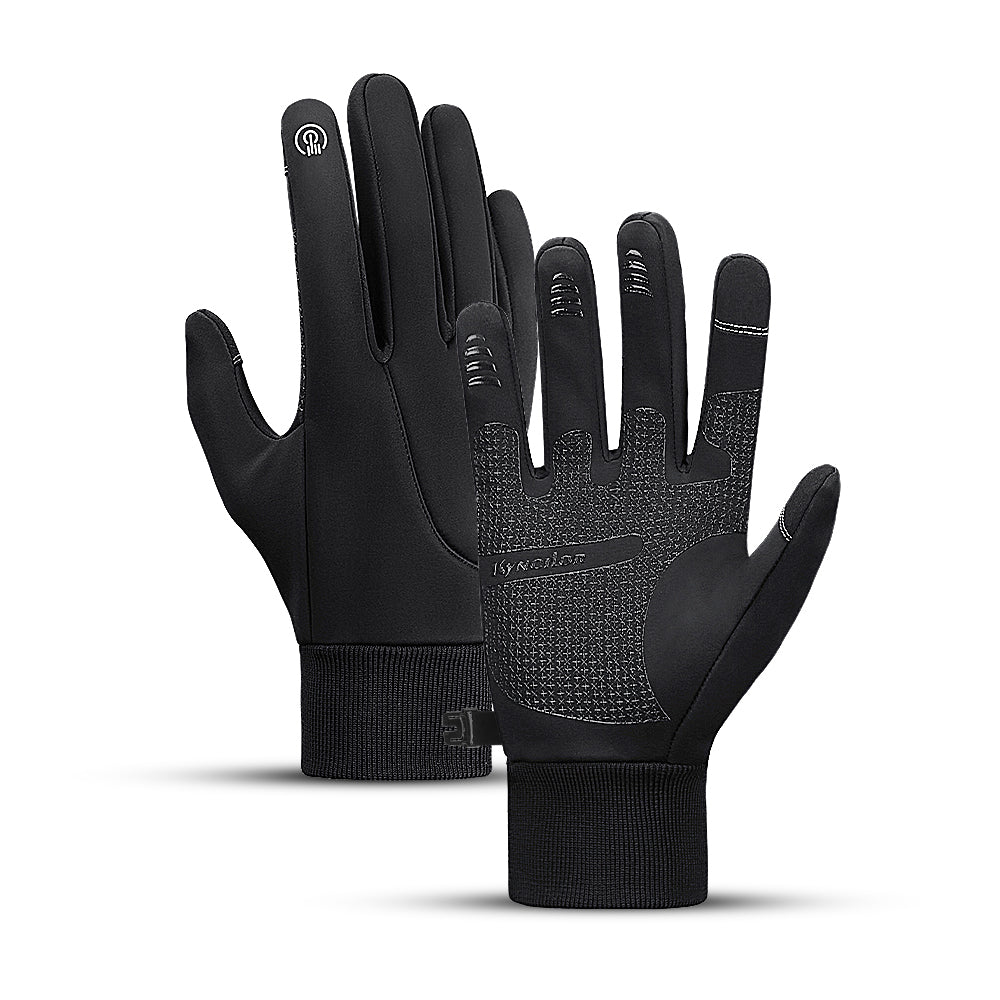 Gants tactiles d'hiver noirs, vue de face