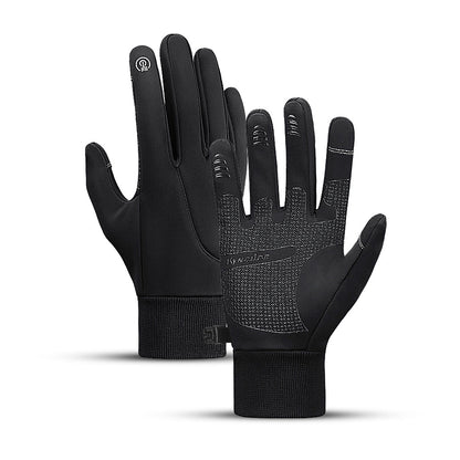 Gants tactiles d'hiver noirs, vue de face