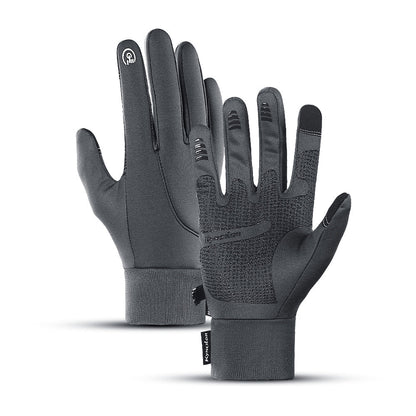 Gants tactiles d'hiver gris, vue de face