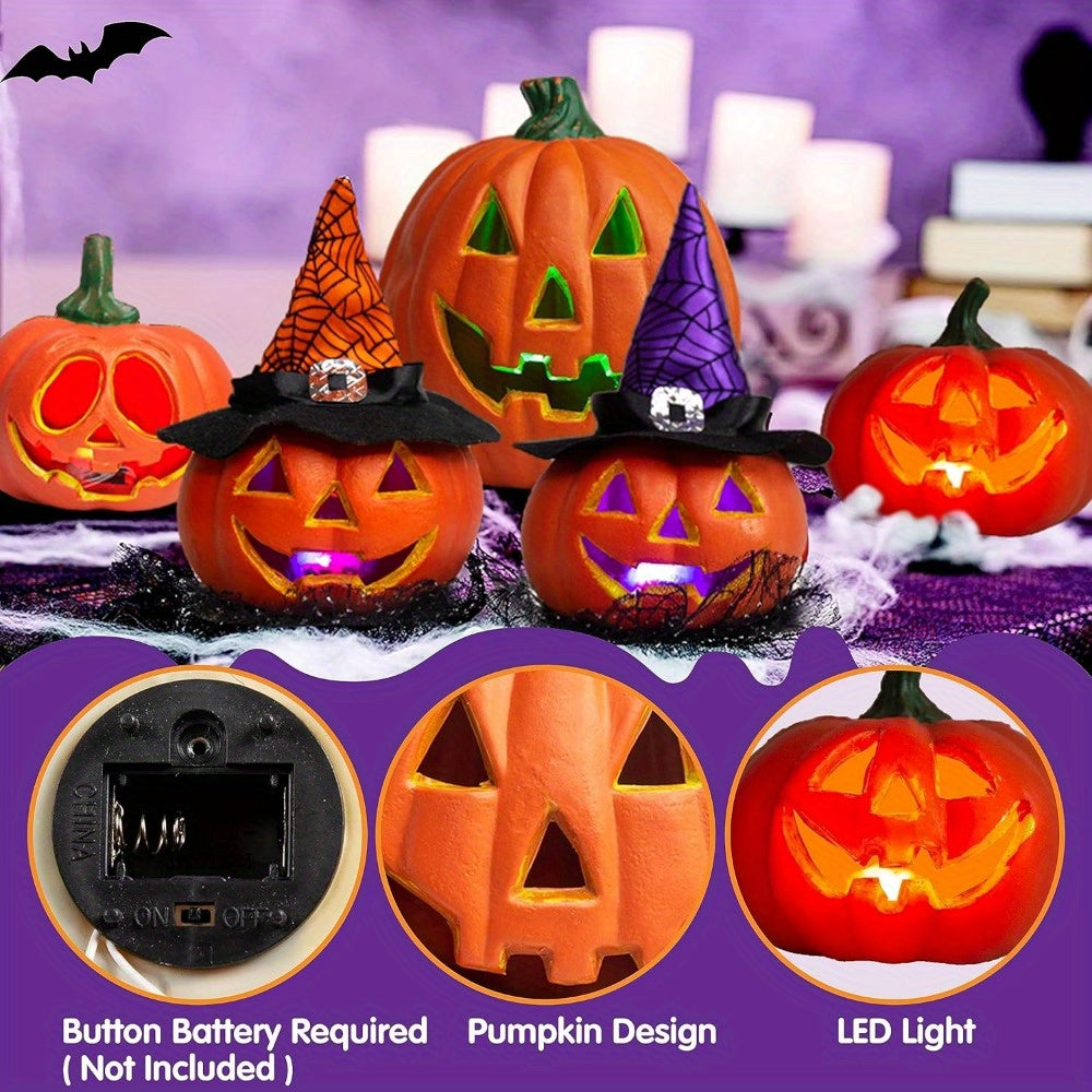 Citrouilles Lumineuses Halloween - Set de Lanternes LED