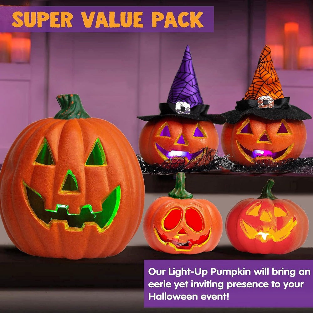 Citrouilles Lumineuses Halloween - Set de Lanternes LED
