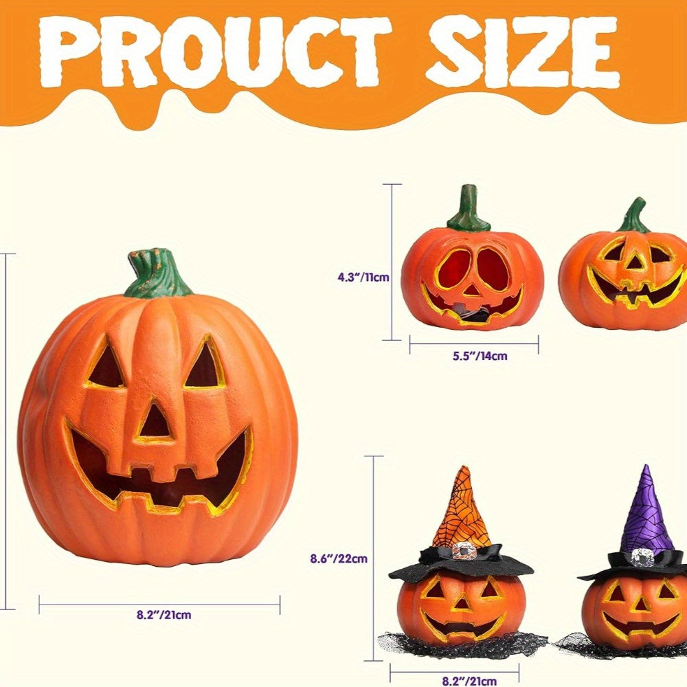 Citrouilles Lumineuses Halloween - Set de Lanternes LED