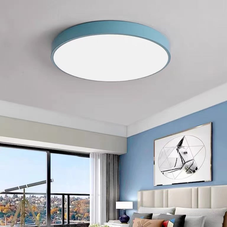 Plafonnier ultra-plat bleu