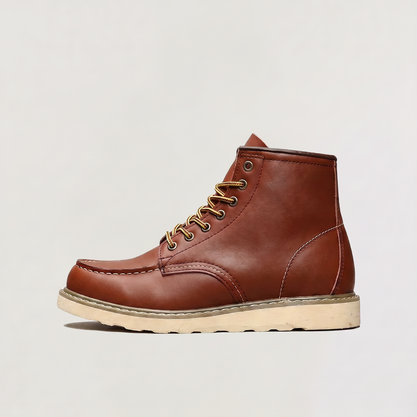 Bottines moc toe kaki, vue de face