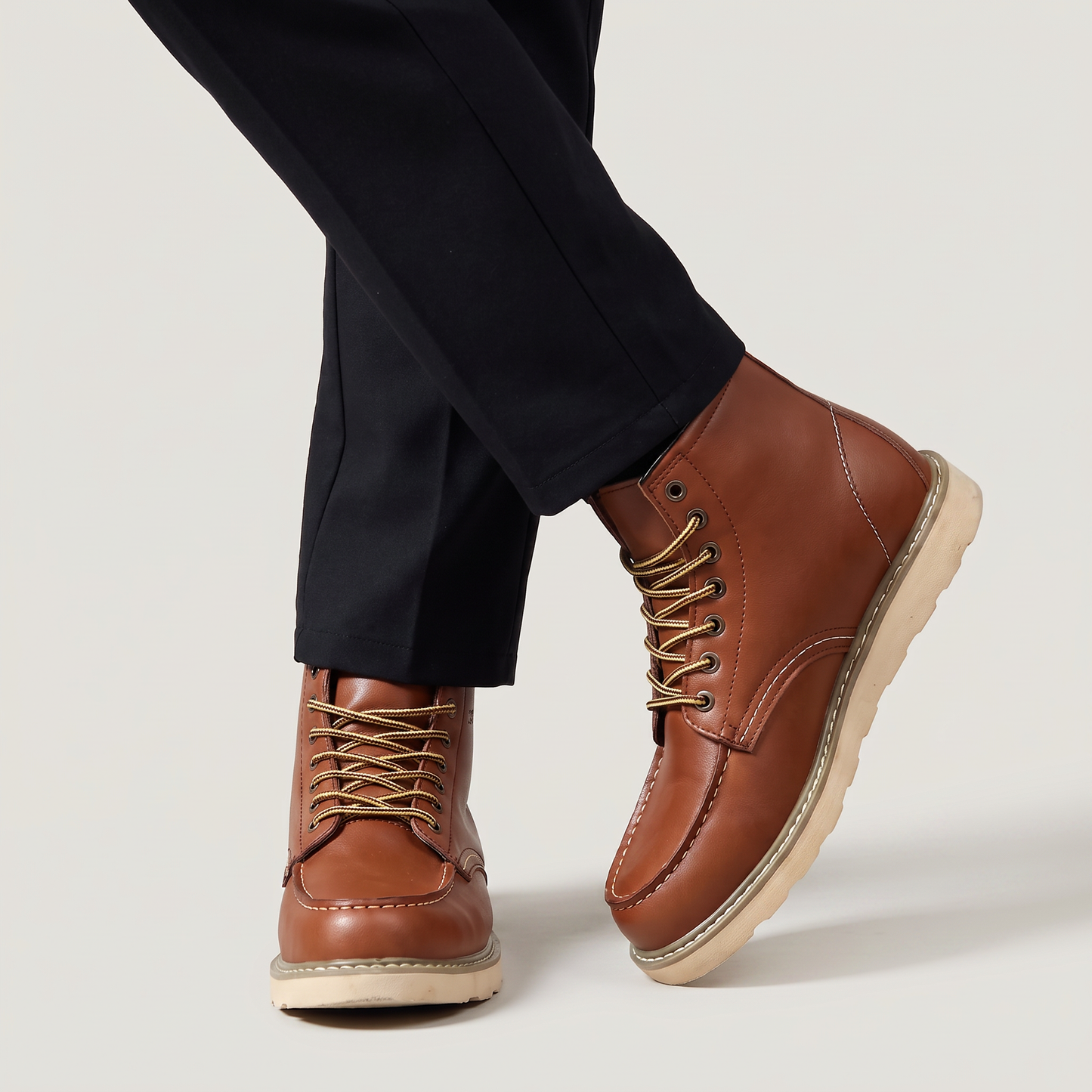 Bottines moc toe kaki, vue d'ensemble