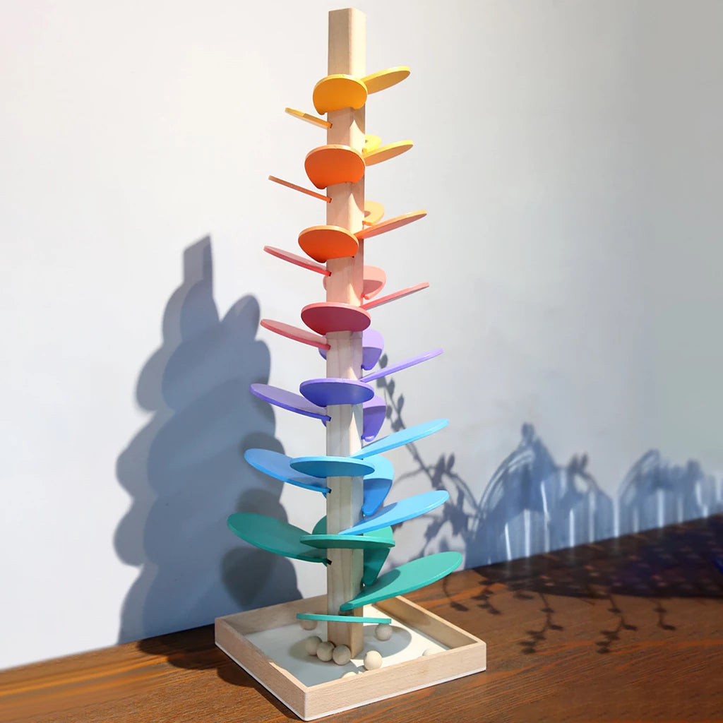 Tour sonore arc-en-ciel en bois, modèle Explorateur 71 cm