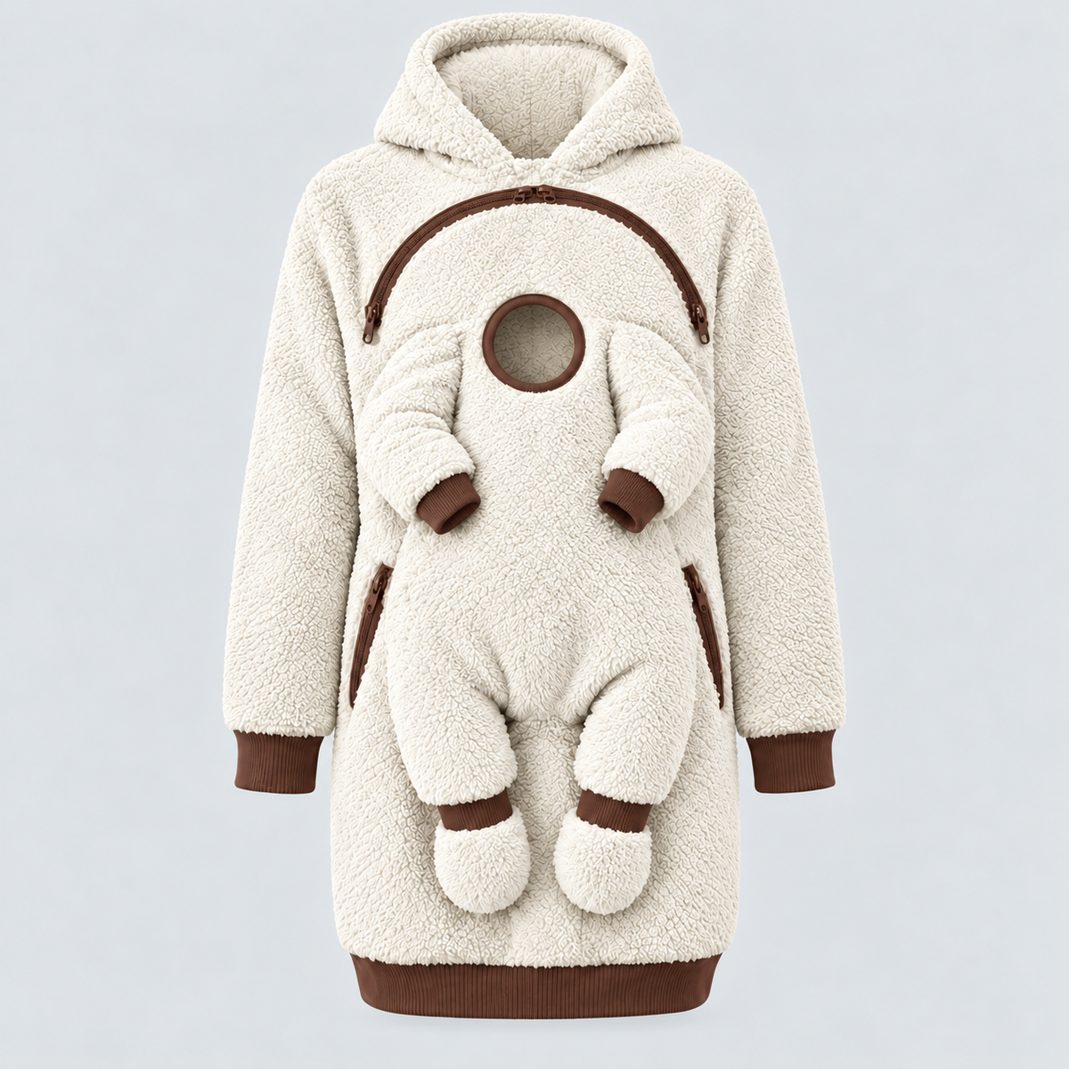 Sweat de portage blanc en polaire peluche