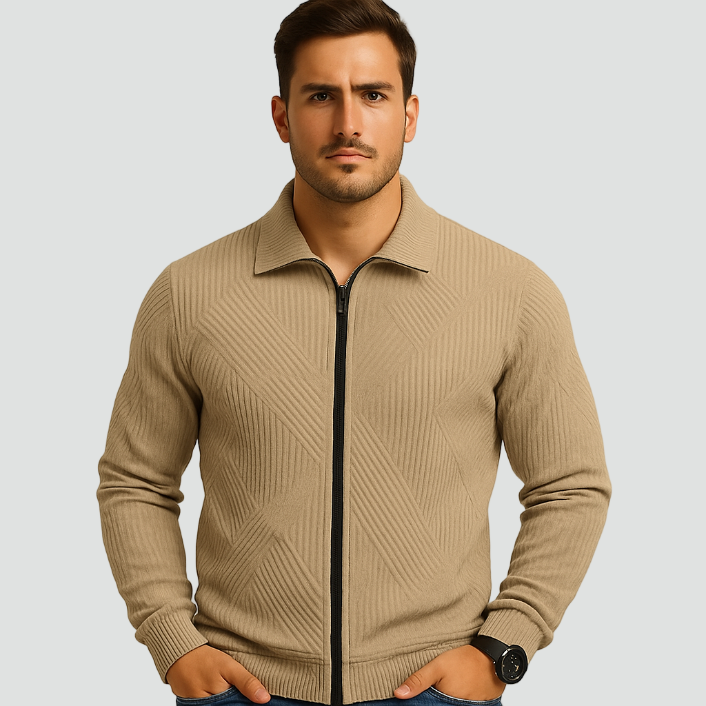 Gilet homme zippé Kaki
