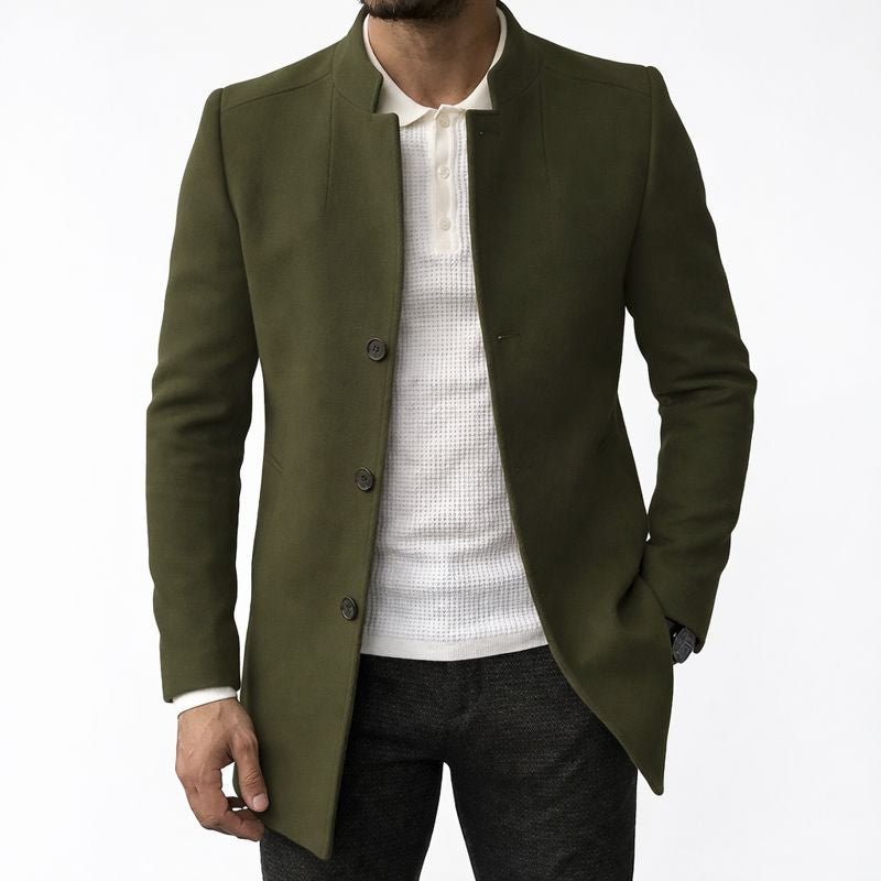 Manteau homme col montant Vert olive
