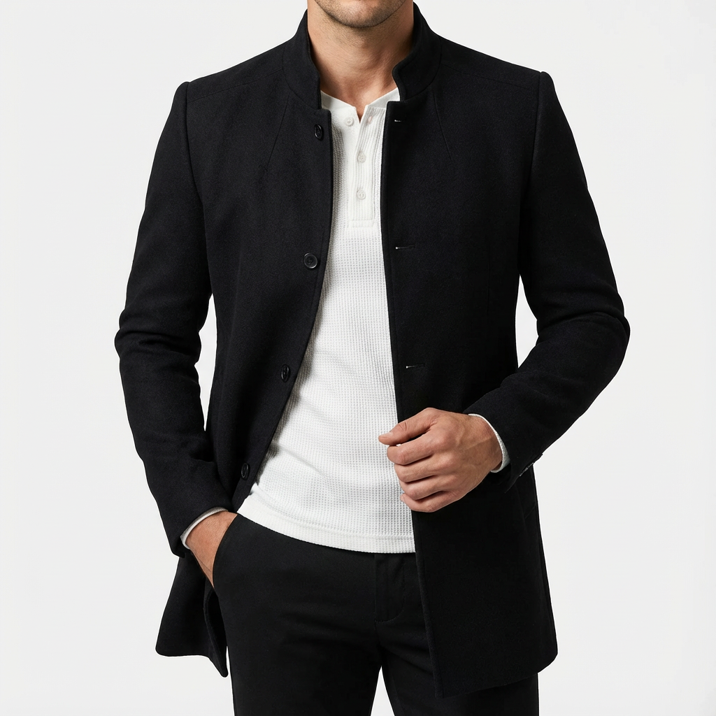 Manteau homme col montant Noir