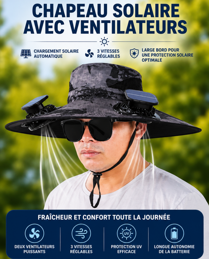 Casquette Ventilée à Énergie Solaire – Fraîcheur Mains Libres pour l'Été