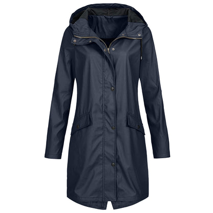 Imperméable femme capuche Bleu marine