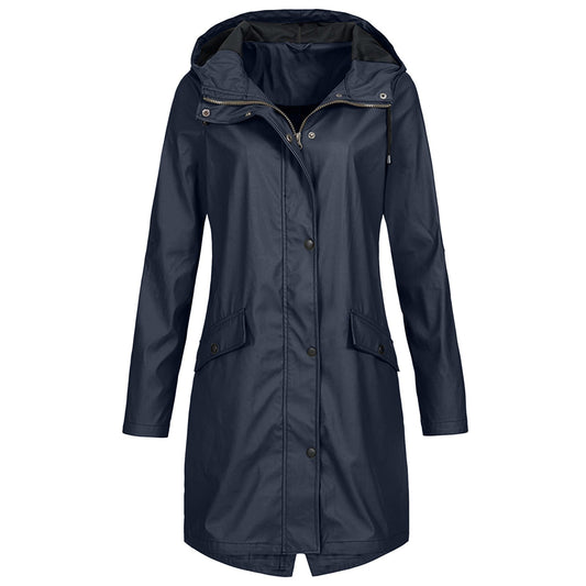 Imperméable femme capuche Bleu marine