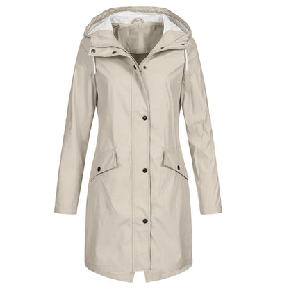 Imperméable femme capuche Beige