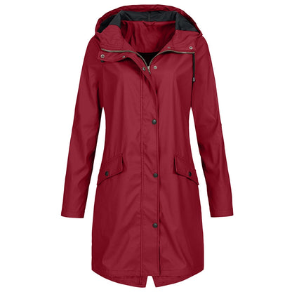 Imperméable femme capuche Rouge