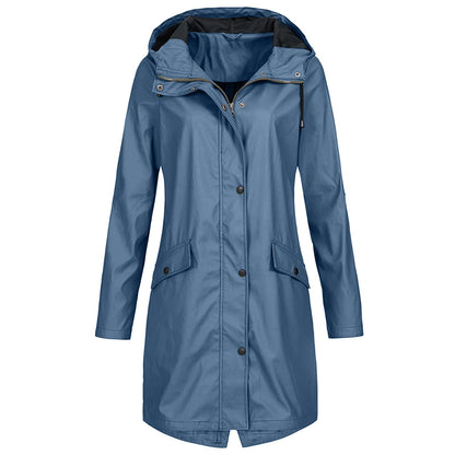 Imperméable femme capuche Bleu