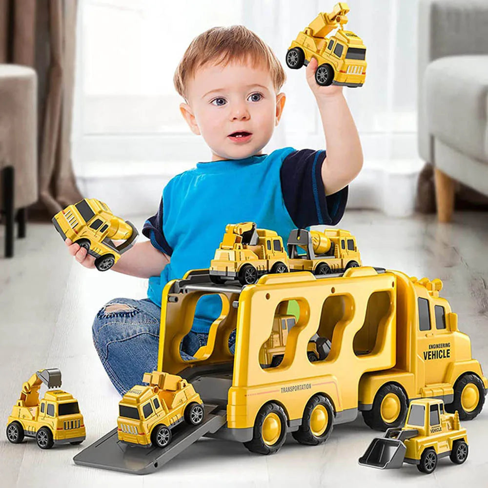 Camion transporteur lumineux et musical, coloris Jaune
